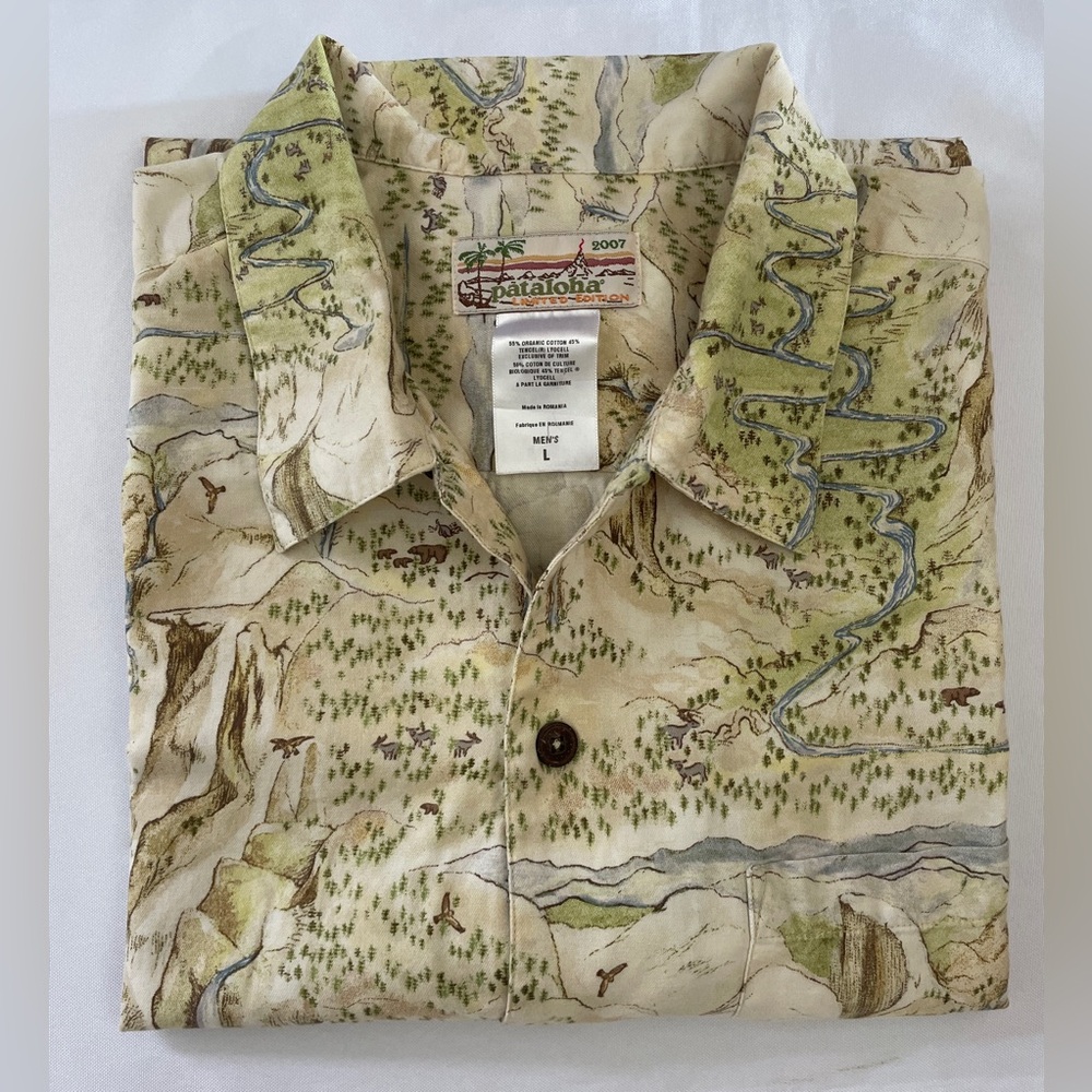 Vintage Patagonia Pataloha Shirt Hawaiian Men's Size L Yosemite National Park